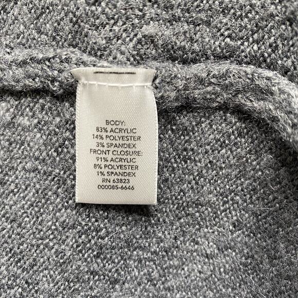 Christopher & Banks Open Cardigan Sweater Womens XL Gray Stripe Long Cozy Soft - Picture 6 of 9
